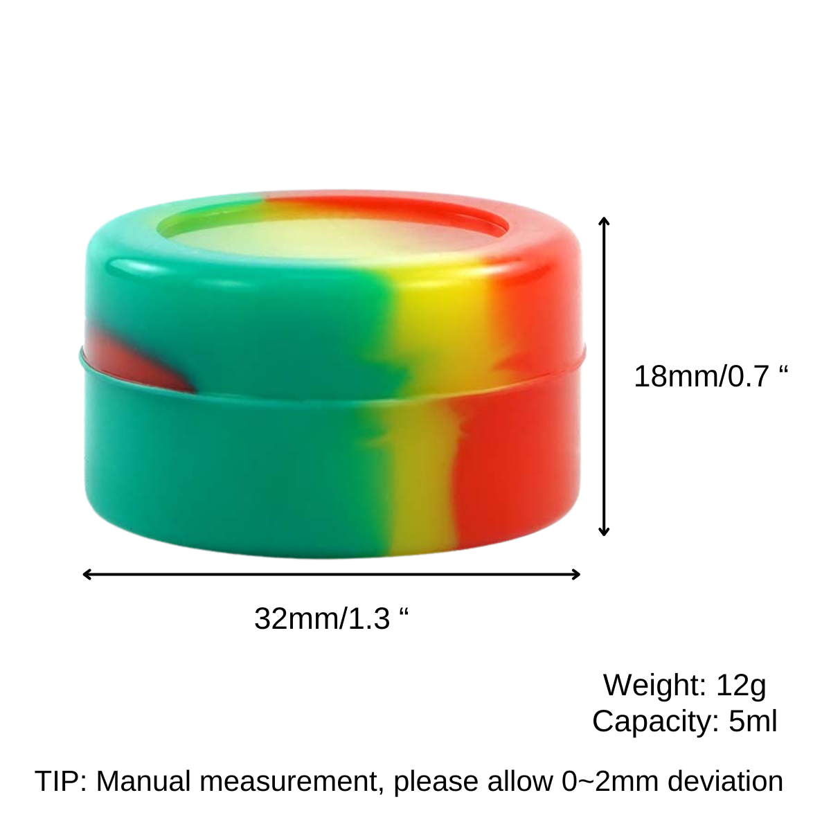 5ml Non-Stick Storage Round Silicone Dab Concentrate Container