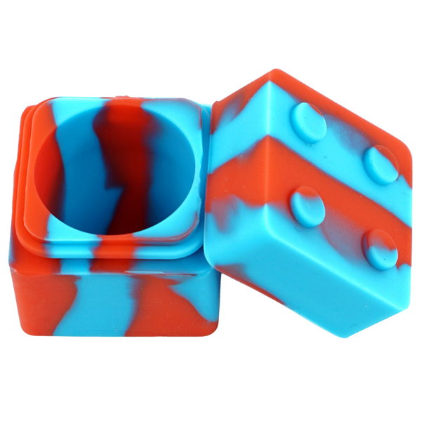 CubeCraze 9ml Square Silicone Dab Container - Vibrant Dual-Tone Design
