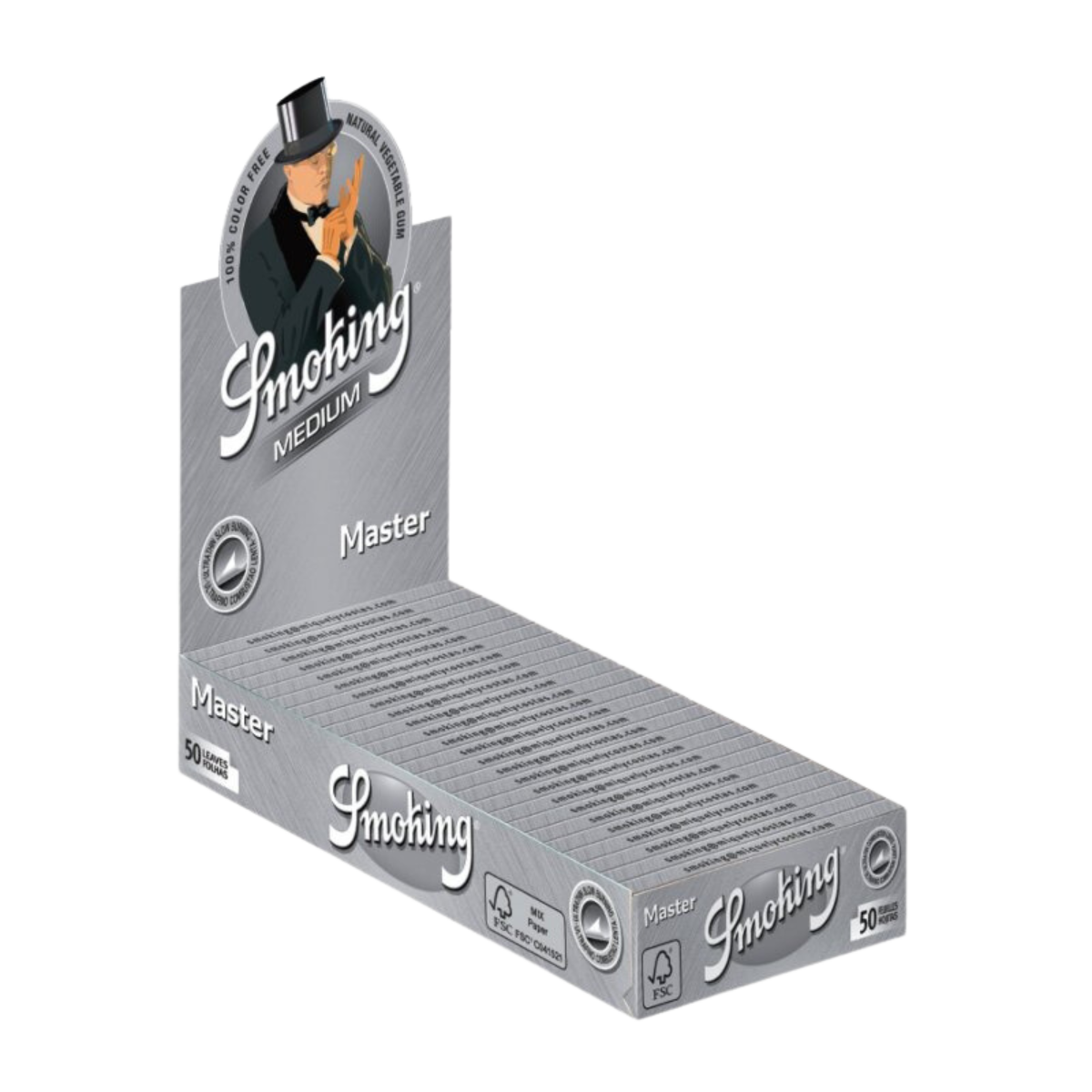 Full Box - Smoking Silver (Master) Smoking Papers Regular 1 ¼