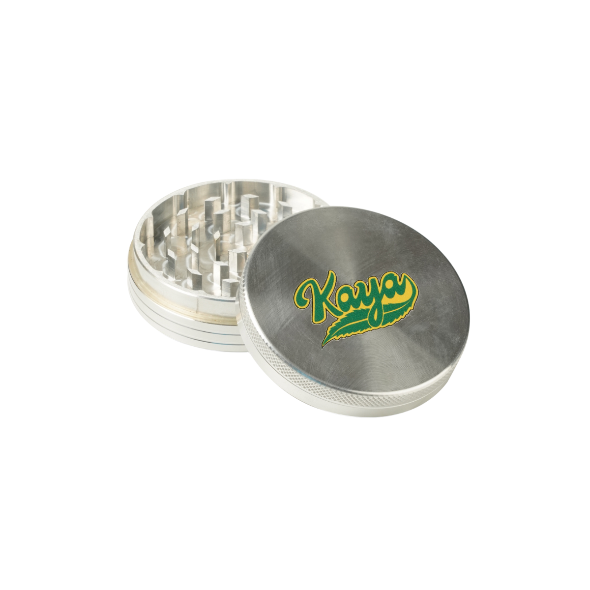Kaya Grandeur 2-Part Grinder with Silver Coated Compact Design