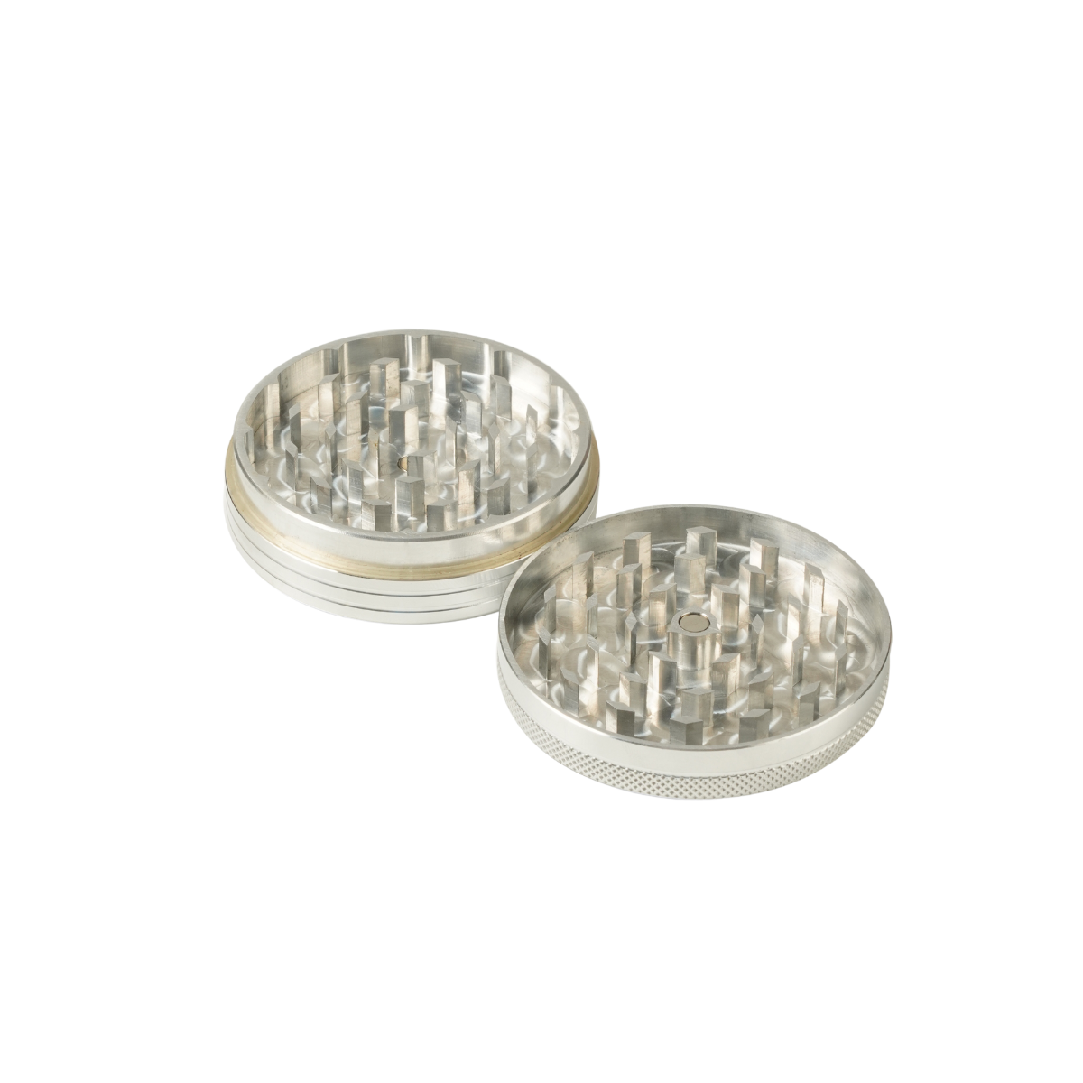 Dry Herb 2-Part Grinder with Silver Coated Compact Design