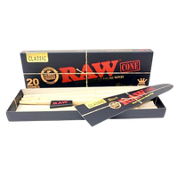 Raw Classic King Size Black Pre-rolled Cones 20 Cones Per Pack