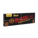 Raw Classic King Size Black Pre-rolled Cones 20 Cones Per Pack