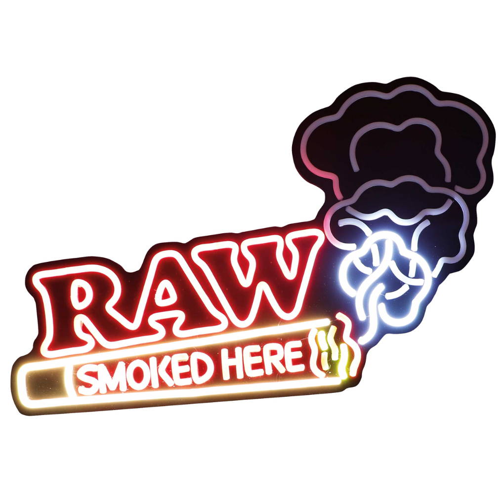 RAW Smoked Here LED Sign