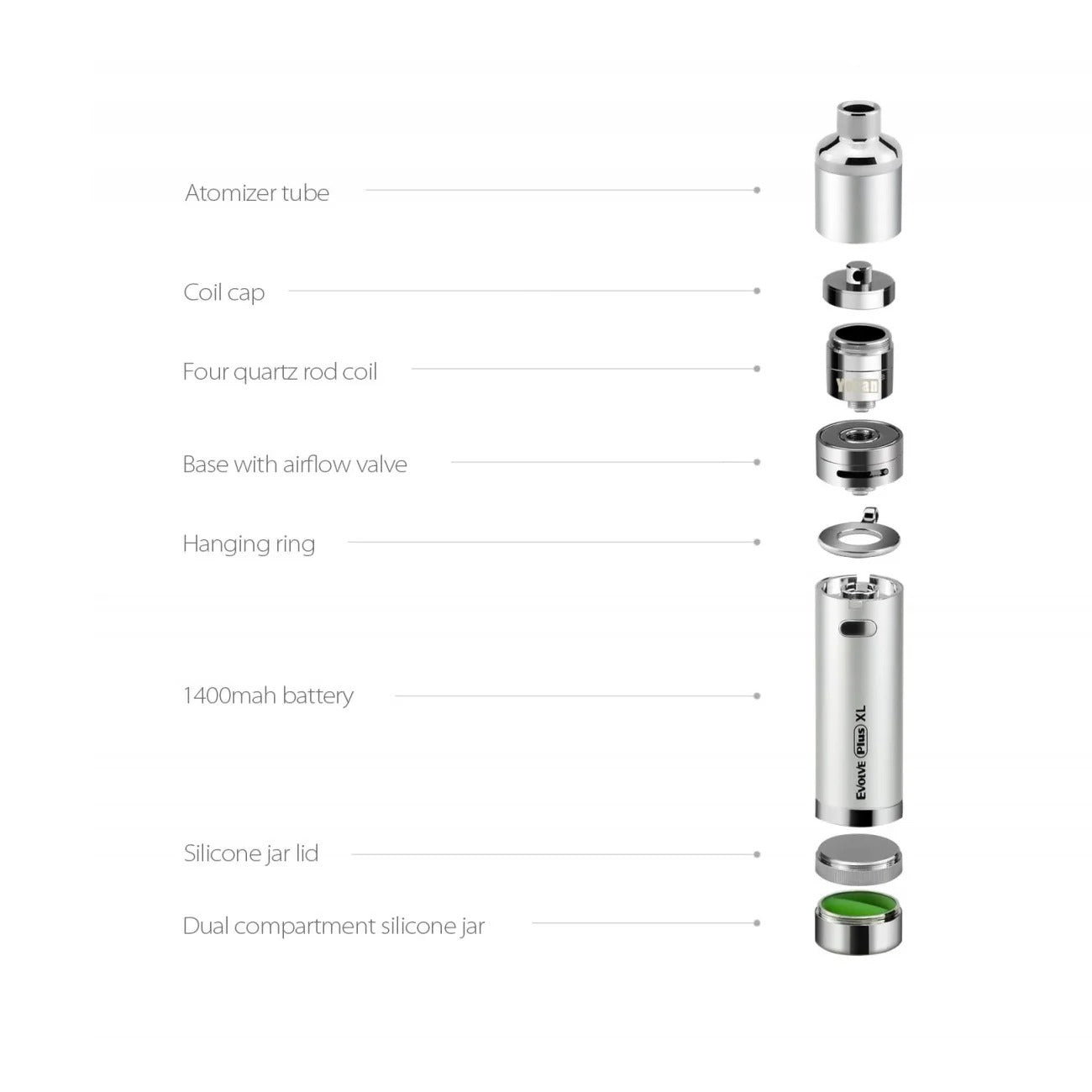 Yocan Evolve Plus XL vaporizer featuring a magnetic mouthpiece and spacious chamber