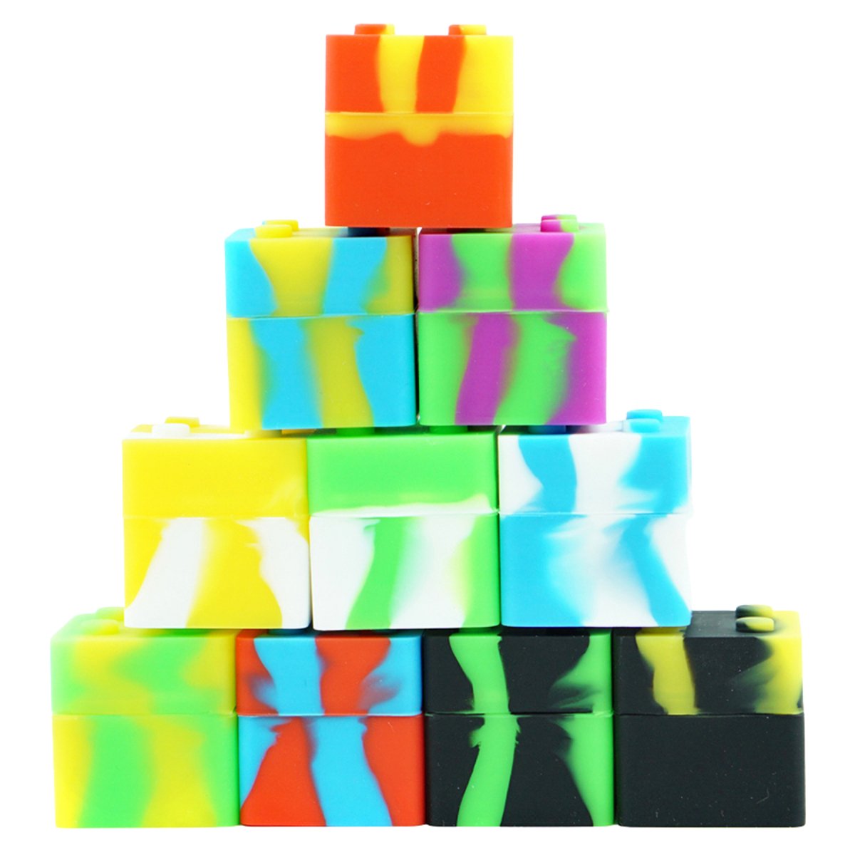 CubeCraze 9ml Square Silicone Dab Container - Vibrant Dual - Tone Design - greenmart.com.au