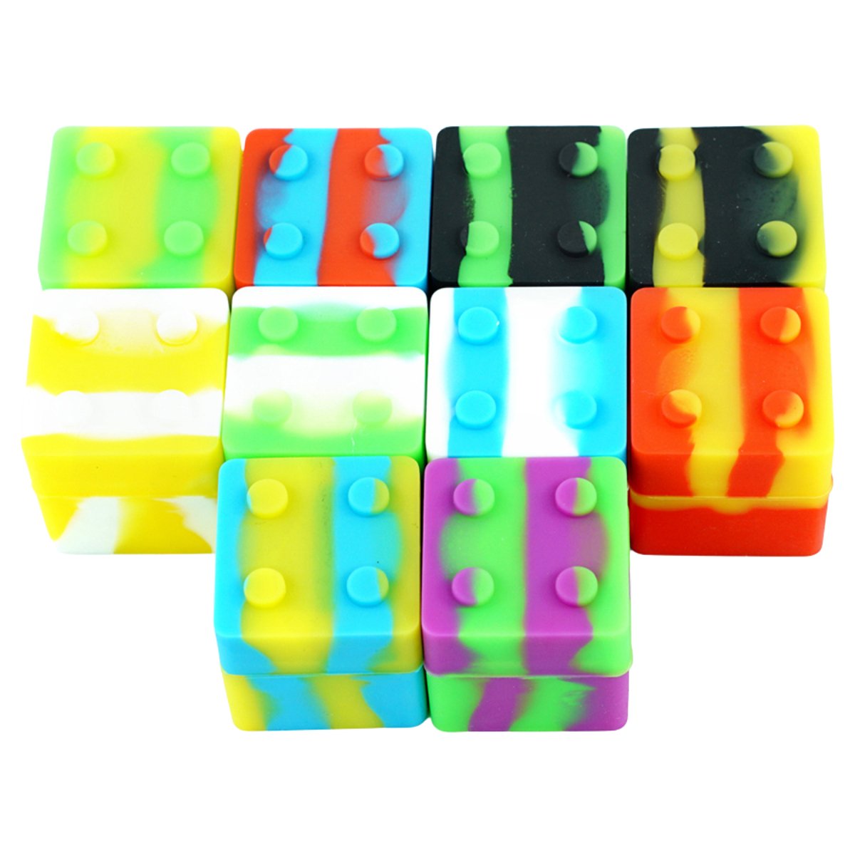 CubeCraze 9ml Square Silicone Dab Container - Vibrant Dual - Tone Design - greenmart.com.au