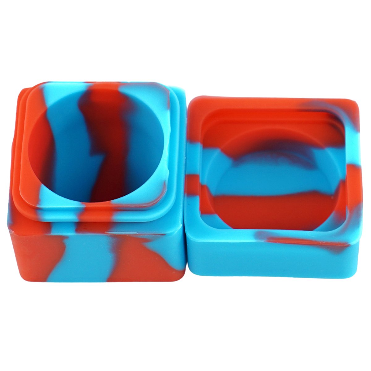 CubeCraze 9ml Square Silicone Dab Container - Vibrant Dual - Tone Design - greenmart.com.au