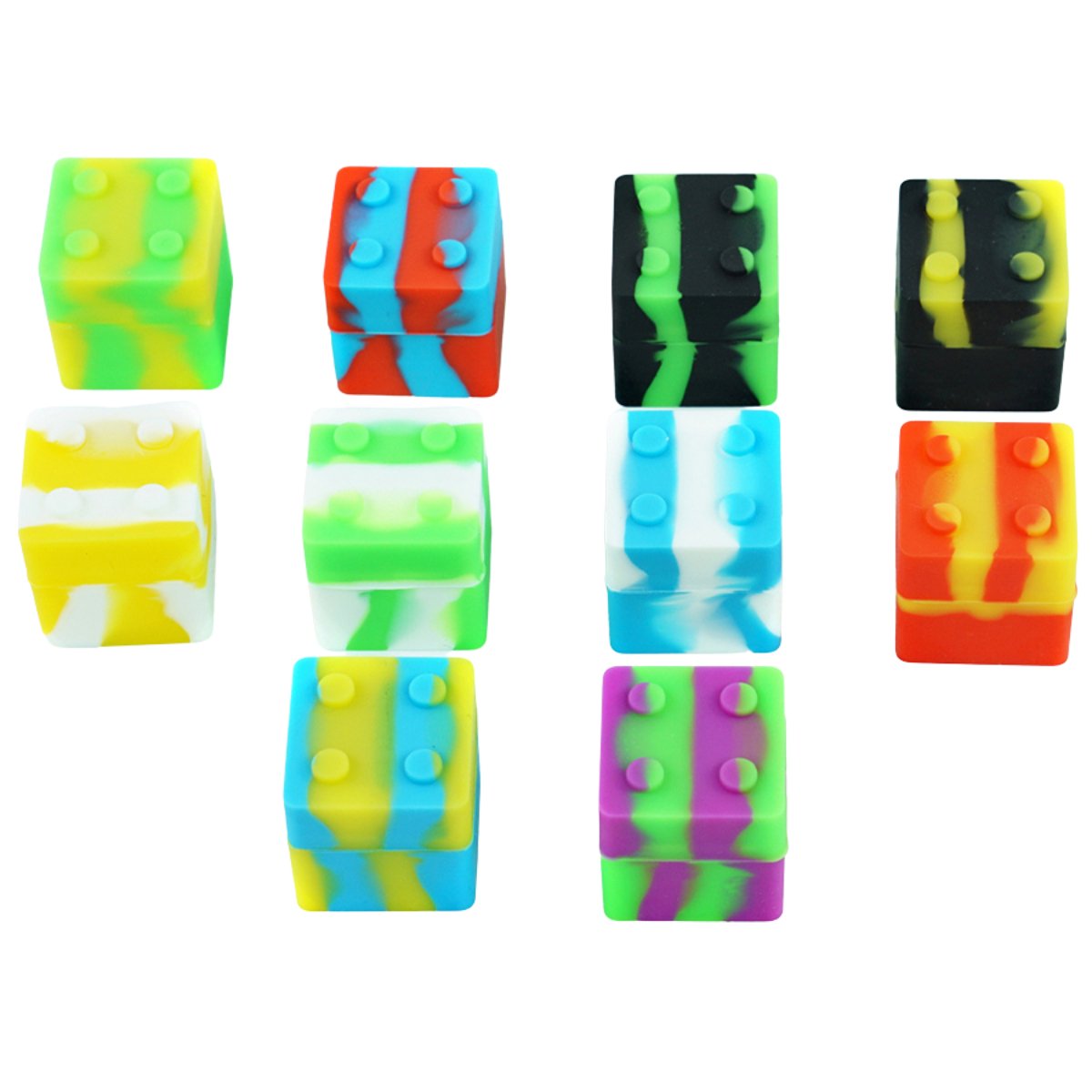 CubeCraze 9ml Square Silicone Dab Container - Vibrant Dual - Tone Design - greenmart.com.au