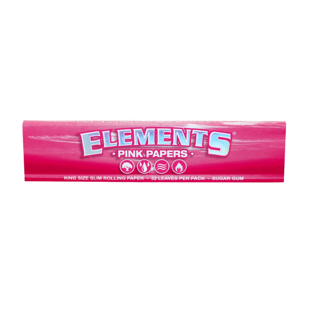 Full Box - Elements King Size Slim - Pink Papers - greenmart.com.au