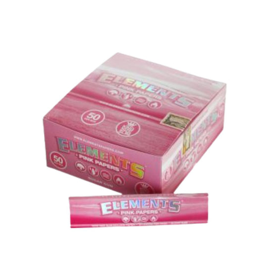 Full Box - Elements King Size Slim - Pink Papers - greenmart.com.au