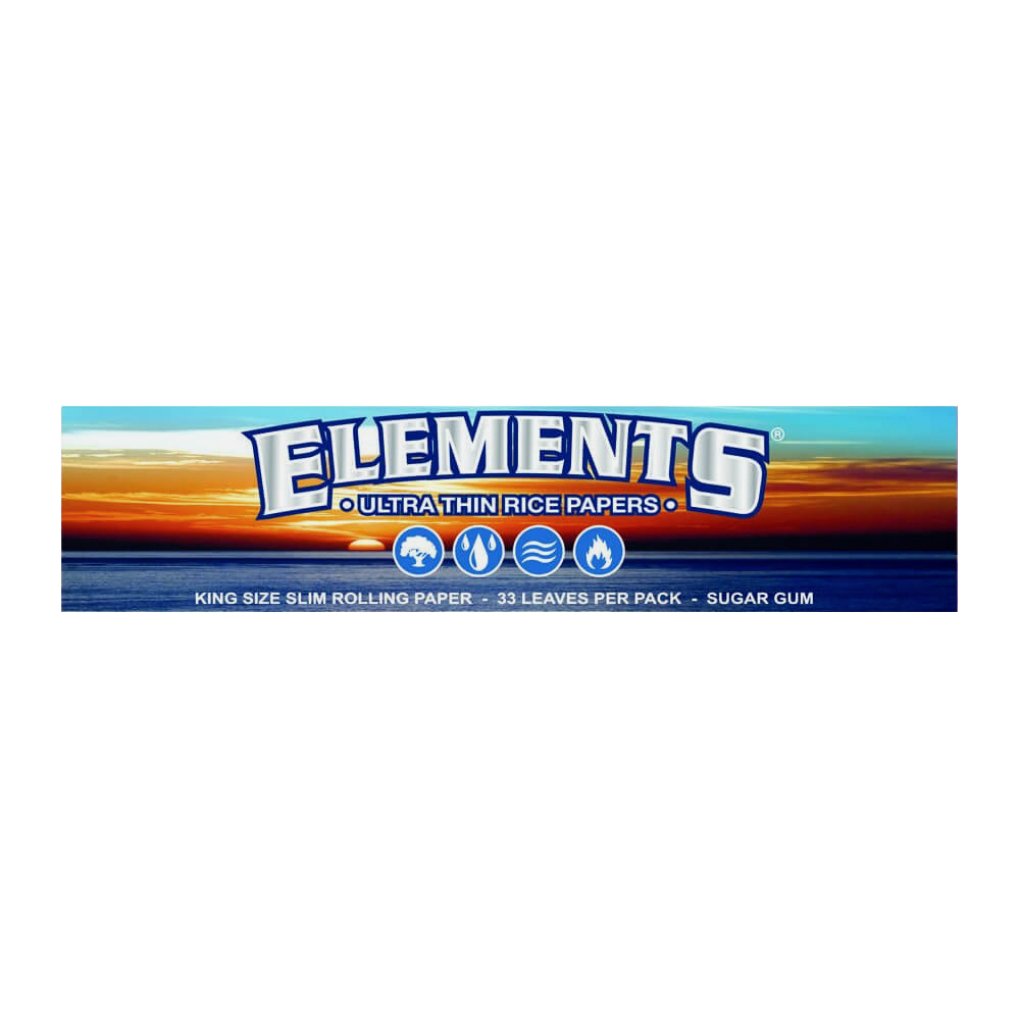 Full Box - Elements Ultra Thin Rice Rolling Papers King Size Slim - greenmart.com.au