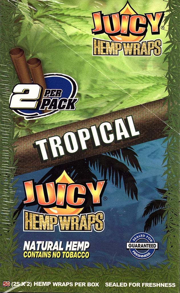 Full Box Juicy Jays Hemp Flavoured Wraps Red Alert, Blue, Tropical, Original, Purple, Infrared or Manic - greenmart.com.au