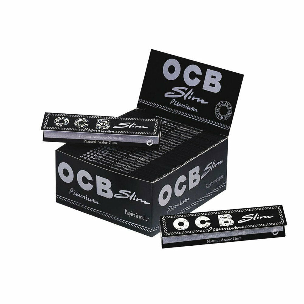 Full Box - OCB Premium Black Slim Smoking Papers - greenmart.com.au
