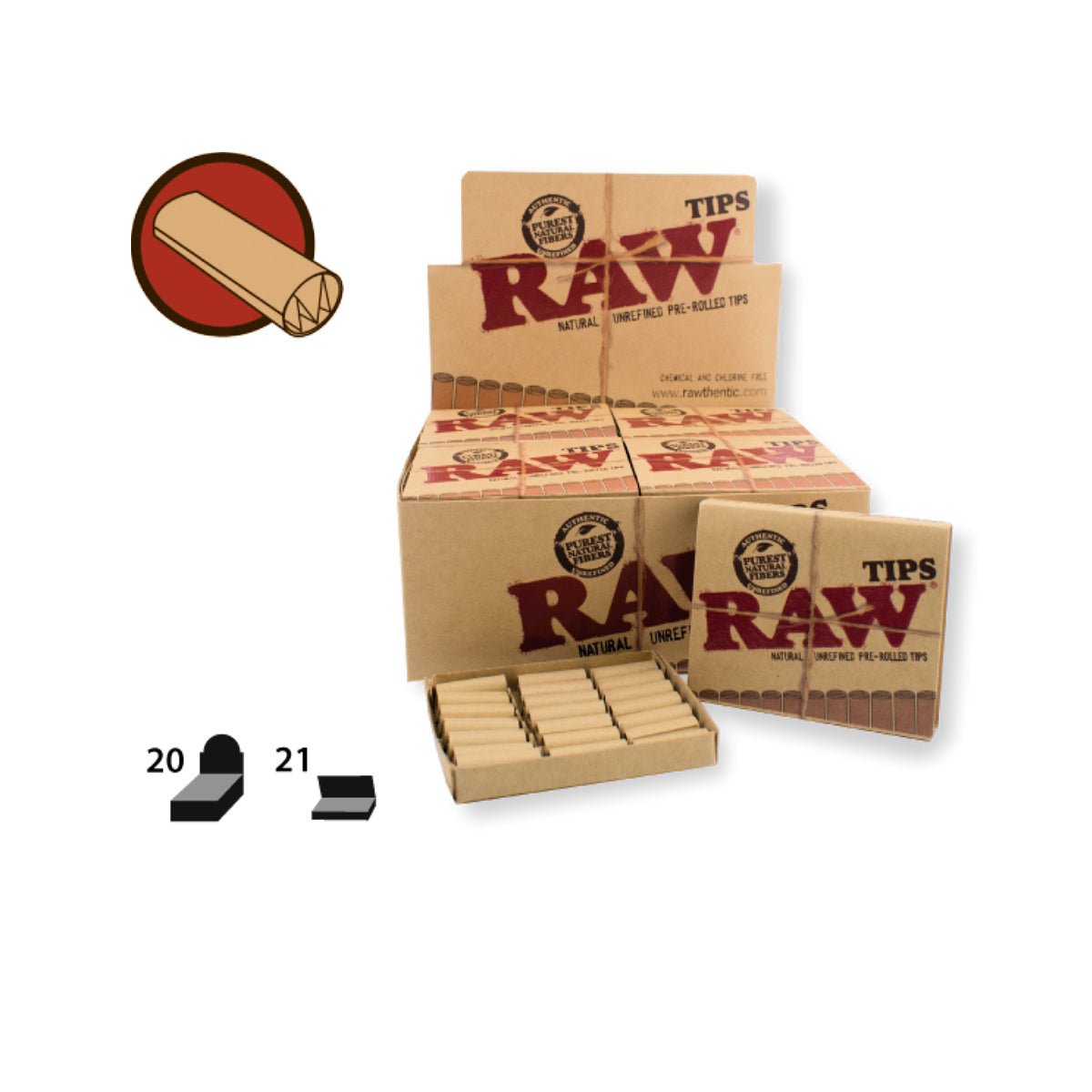 Full box - Raw Pre - rolled Tips - greenmart.com.au