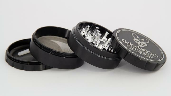 GrindeROO 4 Piece Premium Metal Herb Grinders - greenmart.com.au