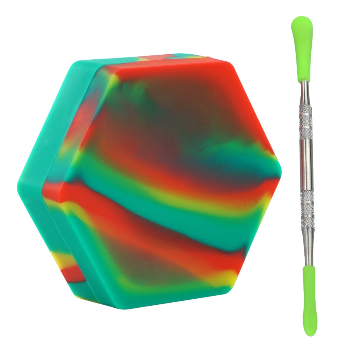 HexaHive 110ml Silicone Dab Container - Non - Stick, Split - Section, Dual - Compartment Honeycomb Design - greenmart.com.au