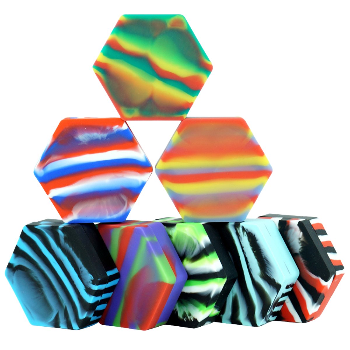 HexaHive 110ml Silicone Dab Container - Non - Stick, Split - Section, Dual - Compartment Honeycomb Design - greenmart.com.au