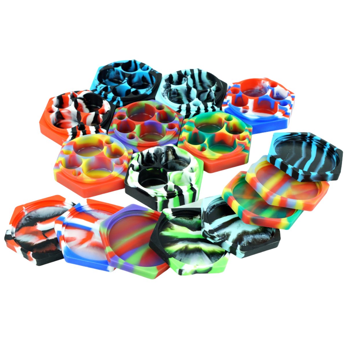 HexaHive 110ml Silicone Dab Container - Non - Stick, Split - Section, Dual - Compartment Honeycomb Design - greenmart.com.au