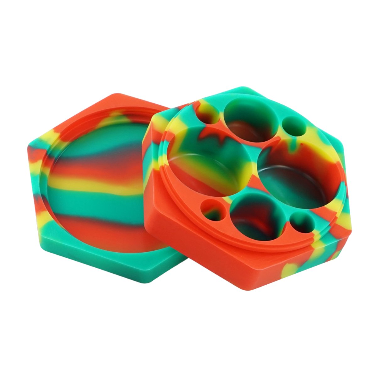 HexaHive 110ml Silicone Dab Container - Non - Stick, Split - Section, Dual - Compartment Honeycomb Design - greenmart.com.au