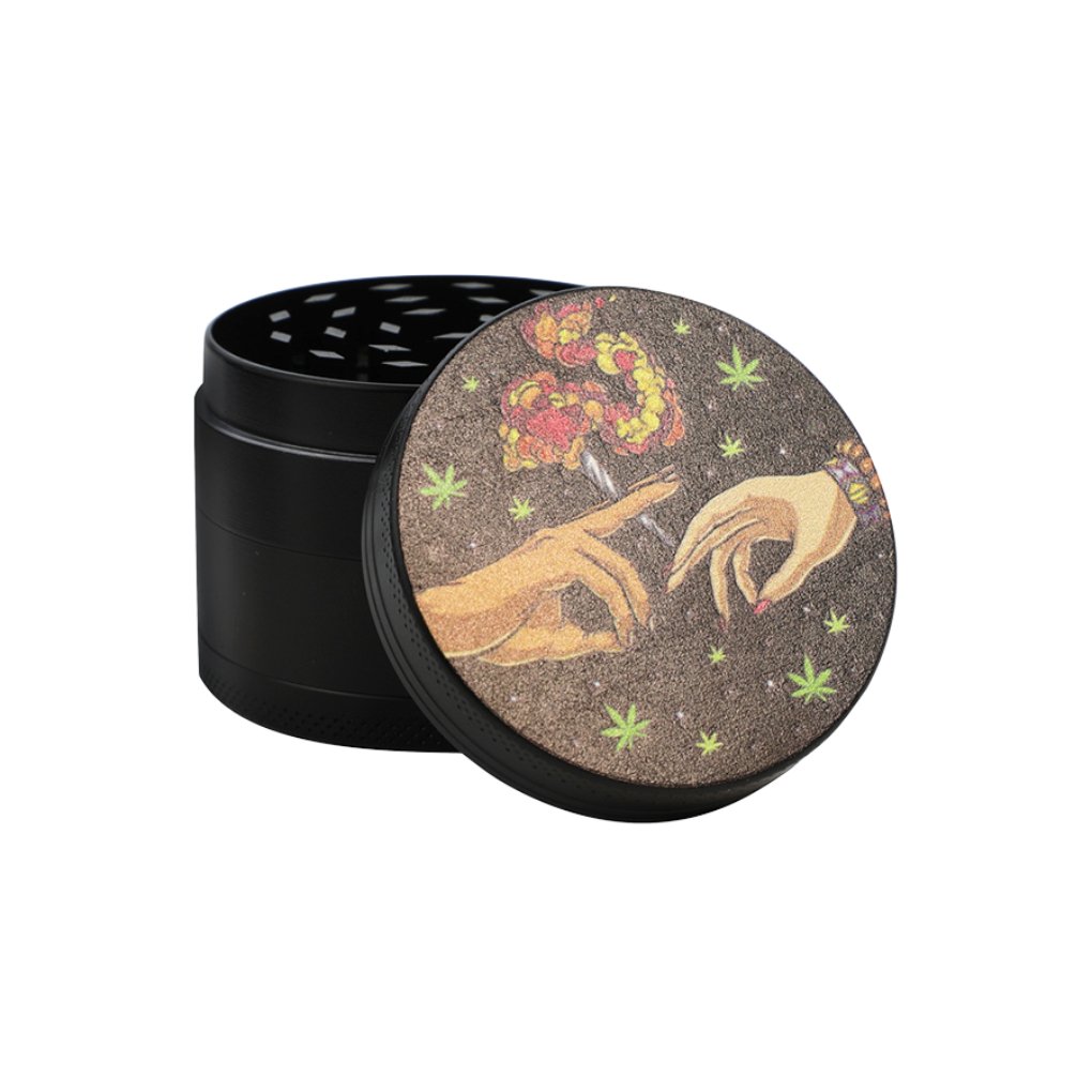 Mystical Flowers 4 Part Compact Grinder - greenmart.com.au