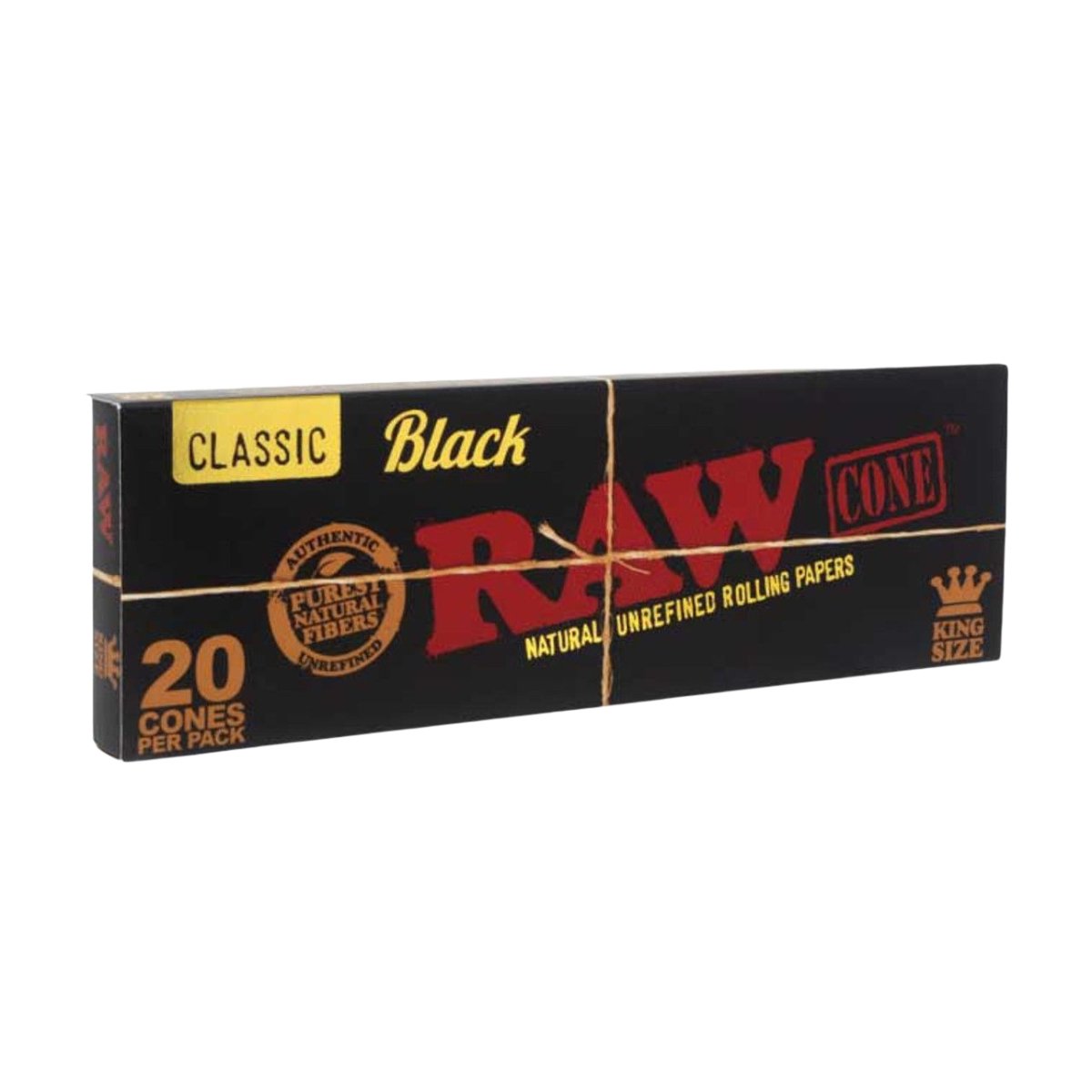 Raw Classic Black Pre - rolled Cones 20 Cones Per Pack 1 1/4 - greenmart.com.au