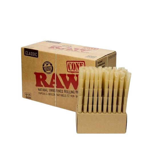 Raw Classic Pre - Rolled 1 1/4 - 1000 Cones Box - greenmart.com.au