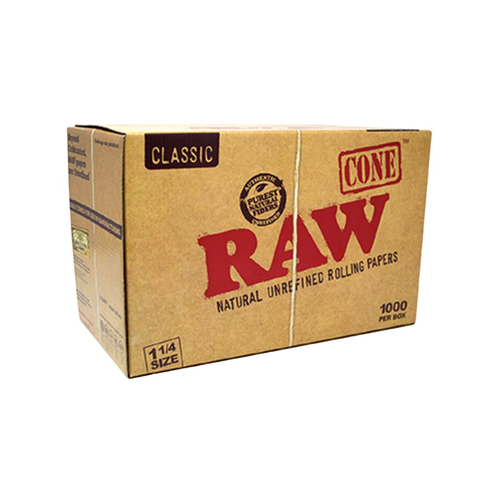 Raw Classic Pre - Rolled 1 1/4 - 1000 Cones Box - greenmart.com.au