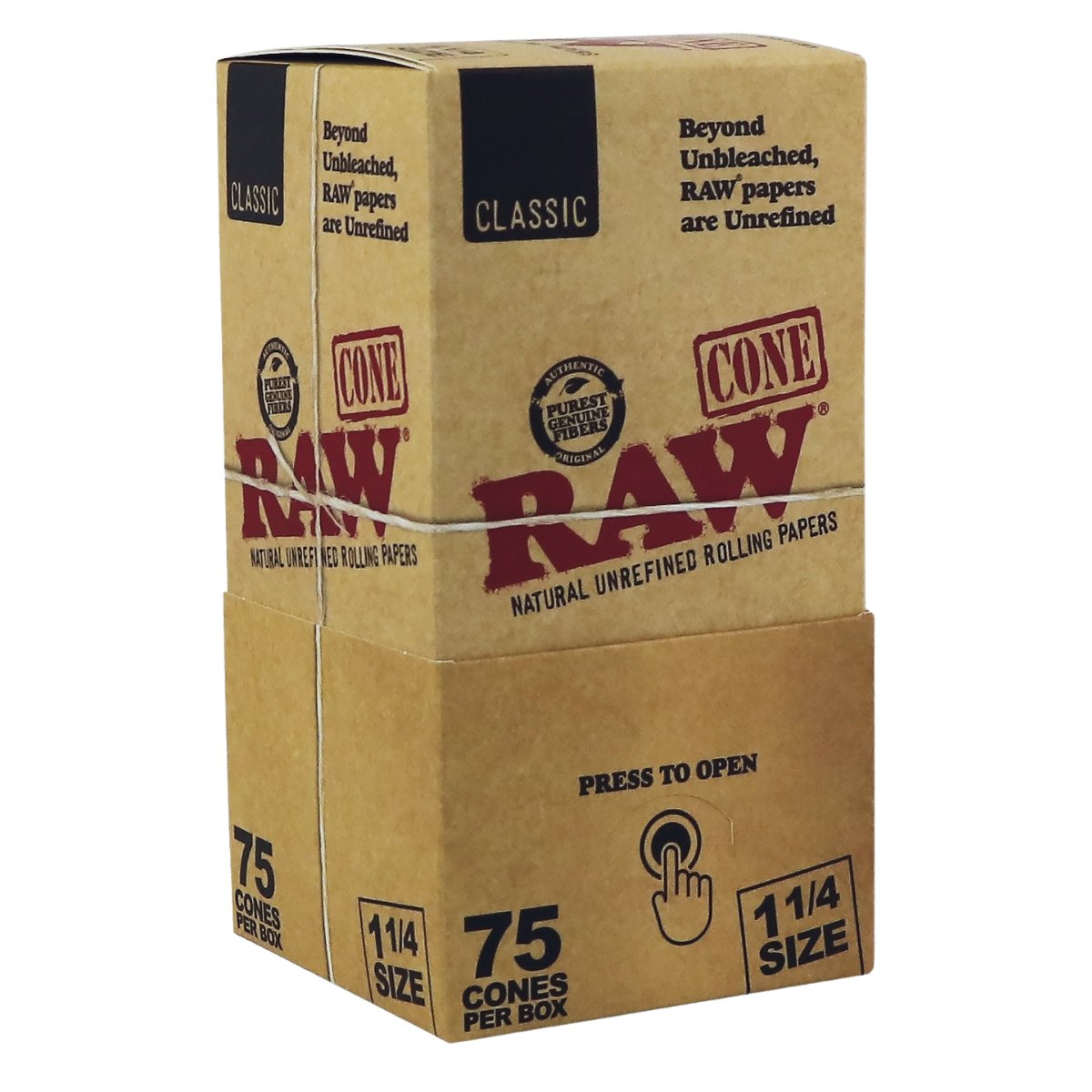 Raw Classic Pre Rolled Cones 75 pack 1 1/4 - greenmart.com.au