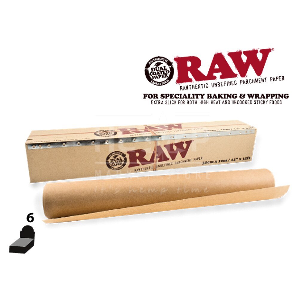 Raw Unrefined Parchment Paper 300mm - Box of 6 rolls - greenmart.com.au