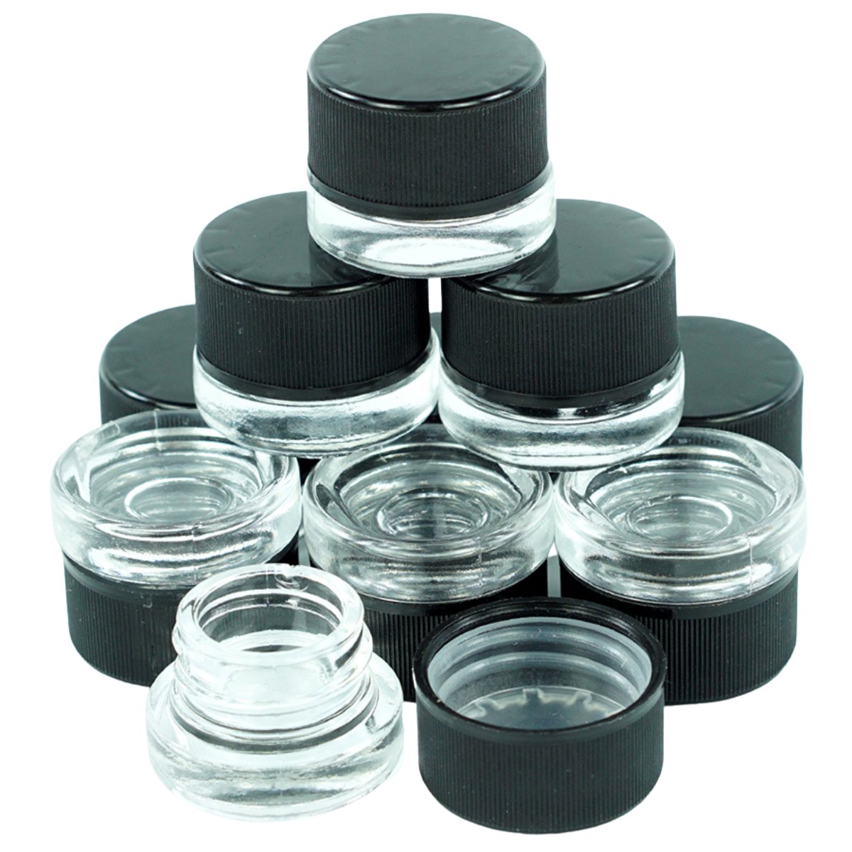 SafeKeep 5ml Child - Resistant Glass Jar - Clear Round Container with Secure Black Lid - greenmart.com.au