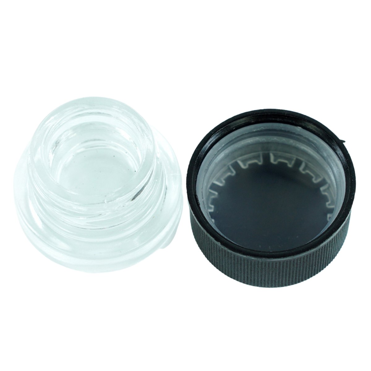 SafeKeep 5ml Child - Resistant Glass Jar - Clear Round Container with Secure Black Lid - greenmart.com.au