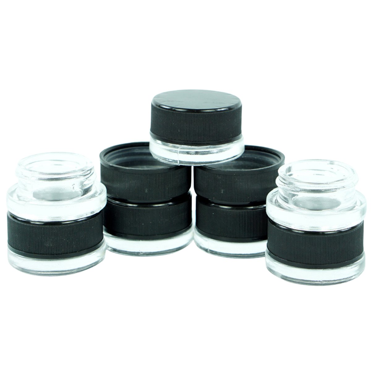 SafeKeep 9ml Child - Resistant Glass Jar - Clear Round Container with Secure Black Lid - greenmart.com.au