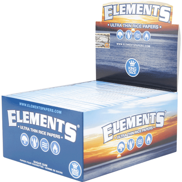 Full Box Elements Ultra Thin Rice Rolling Papers Kingsize
