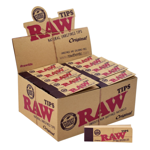 Raw Smoking Unbleached Tips 50 Booklets Per Box