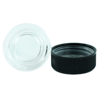 SafeKeep 9ml Child-Resistant Glass Jar - Clear Round Container with Secure Black Lid