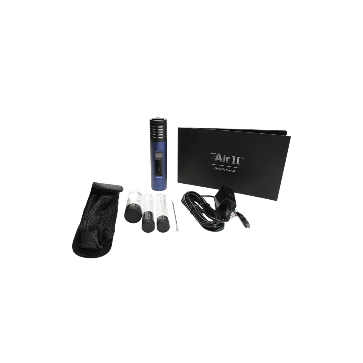 Portable Arizer Air II Mystic Blue vaporizer for heating dry herb materials