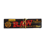 Full Box - RAW Black Connoisseur Regular King Size Slim Rolling Papers With Tips - The Green Box