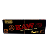 Raw Classic Black Pre-rolled Cones 20 Cones Per Pack 1 1/4