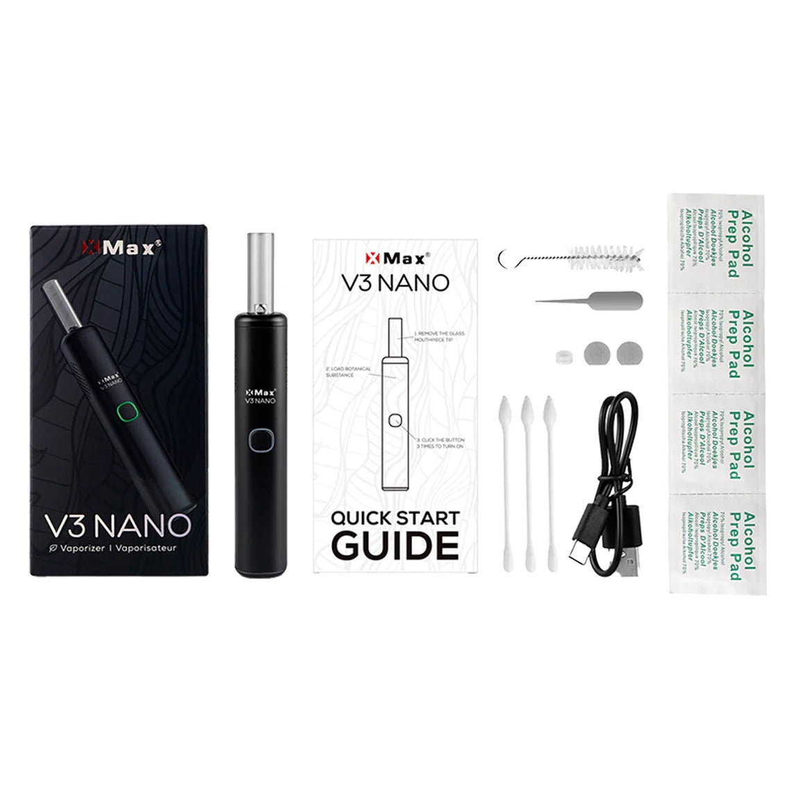 XMAX V3 Nano ultra-portable dry herb vaporizer with compact heating chamber
