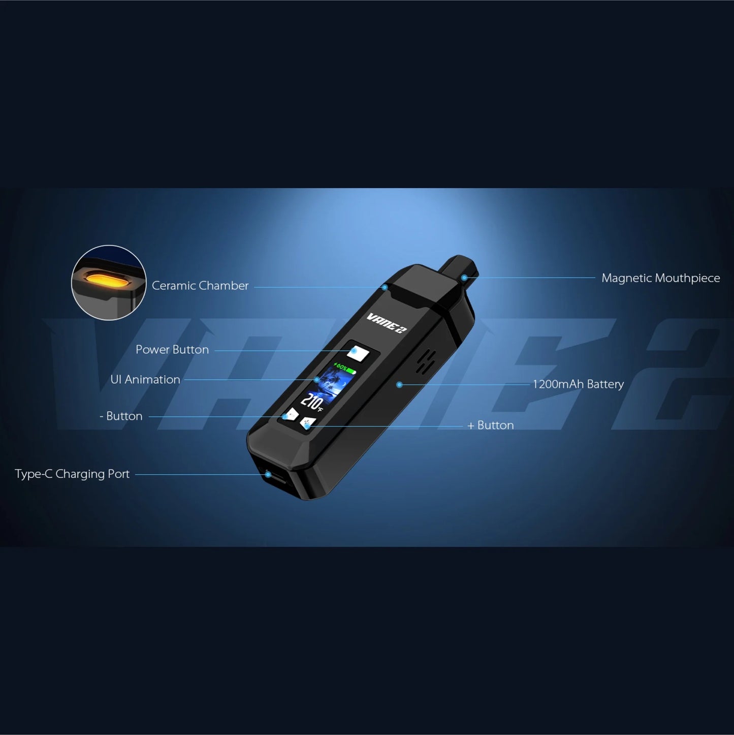 Yocan Vane 2.0 upgraded herb vaporizer with compact design for effective heating greenmart.com.au