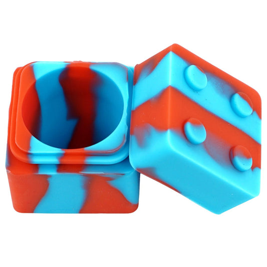 CubeCraze 9ml Square Silicone Dab Container - Vibrant Dual - Tone Design - greenmart.com.au