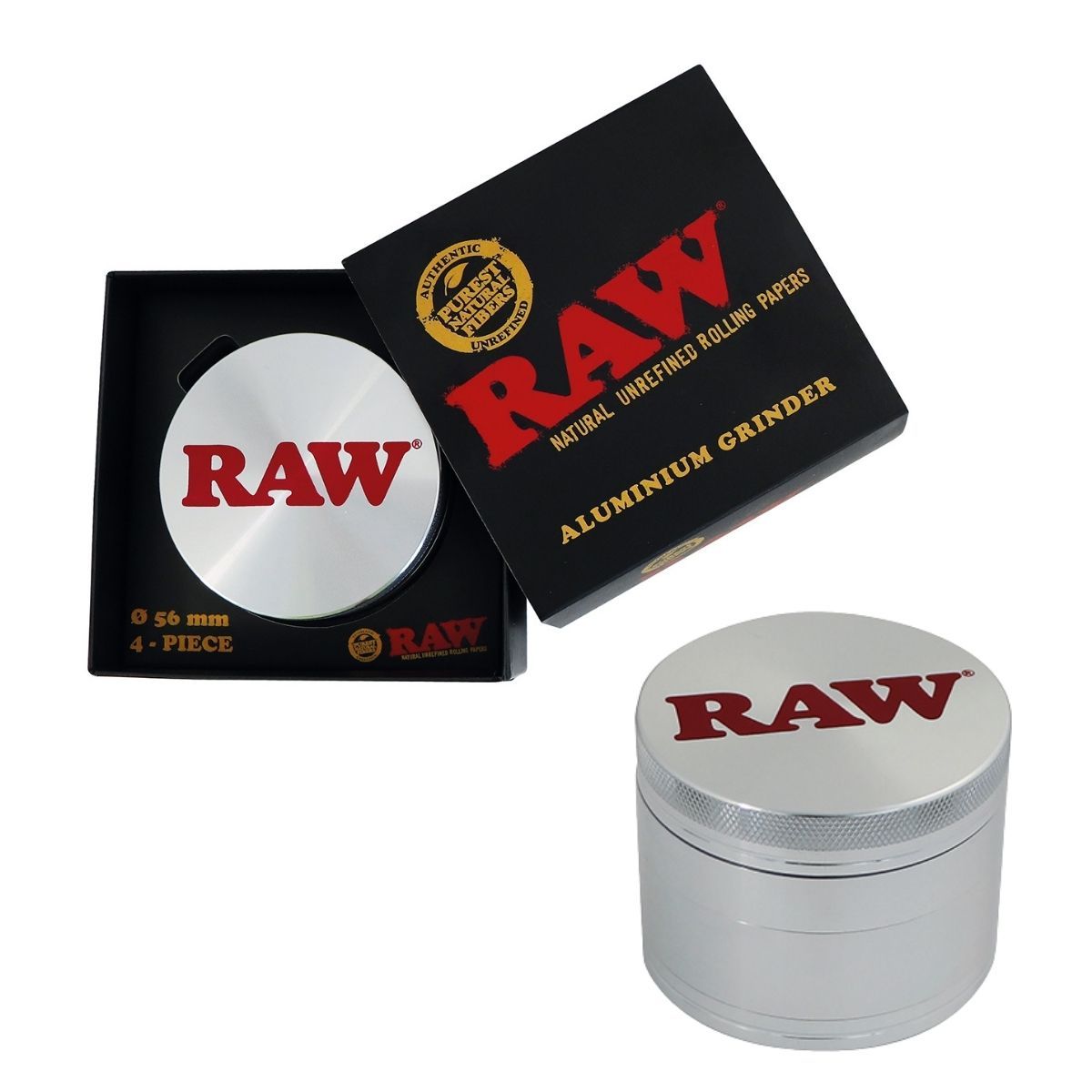 Raw 4 piece Aluminium Grinder 56mm - greenmart.com.au