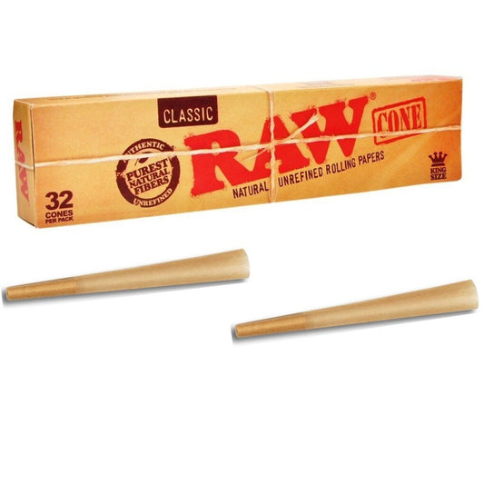 Raw Pre - Rolled Kingsize Classic Cones - 32 Cones - greenmart.com.au