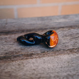 Portable Blue And Orange Glass Hand Pipe