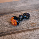 Portable Blue And Orange Glass Hand Pipe
