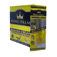 Full Box - King Palm Super Slow Burning Wraps Pack with 2 Mini Rolls - Banana Cream - Holds 1g each